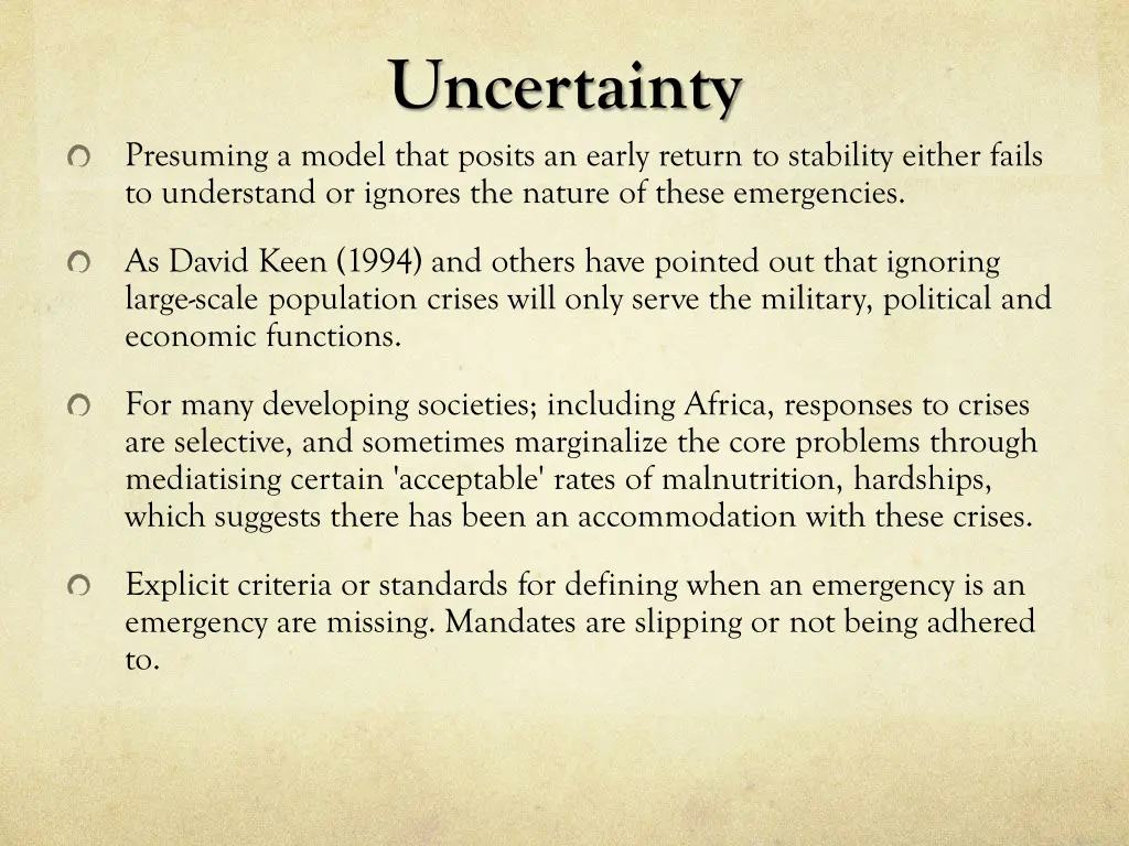 uncertainty