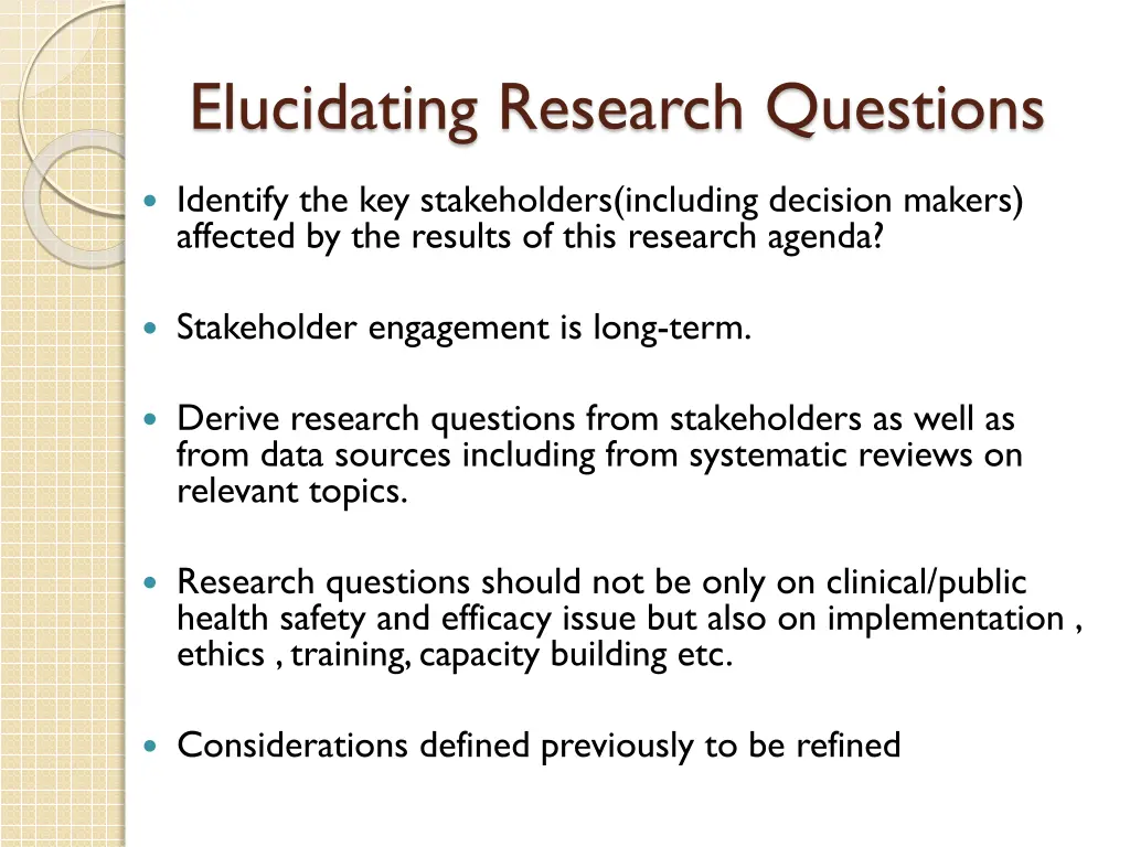 elucidating research questions