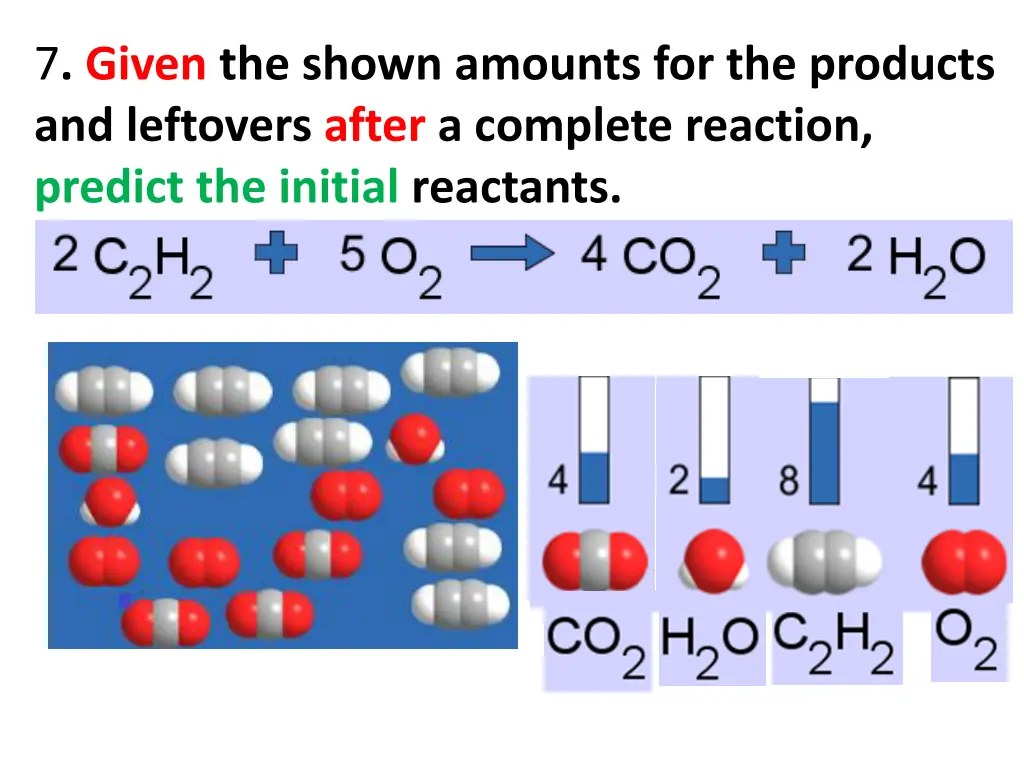 7 given the shown amounts for the products