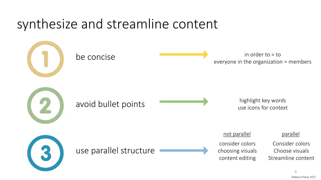 synthesize and streamline content