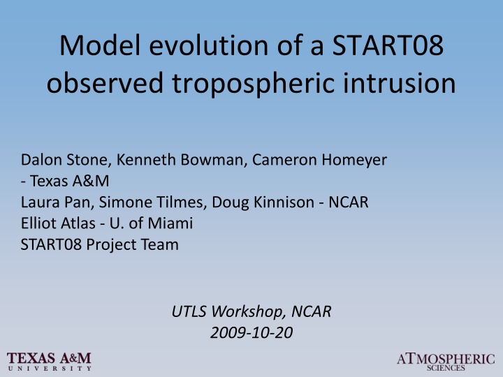 model evolution of a start08 observed