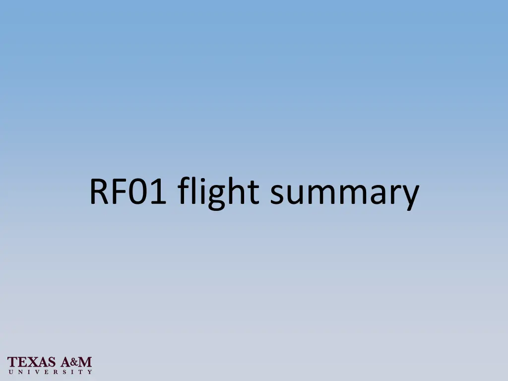 rf01 flight summary