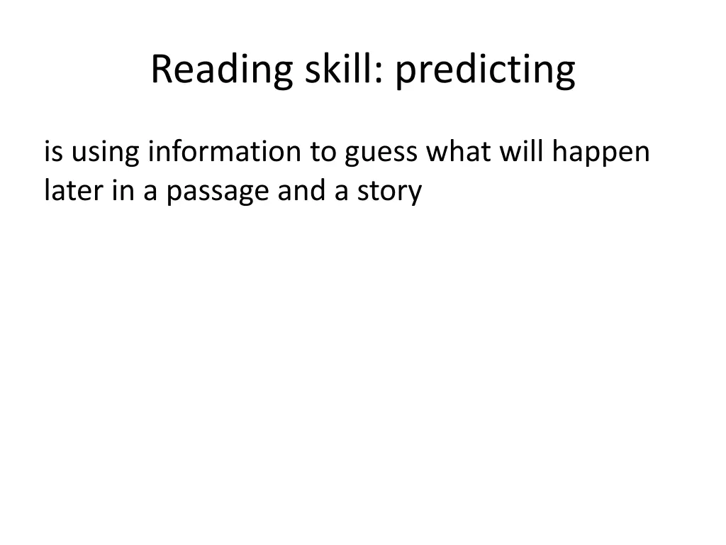 reading skill predicting