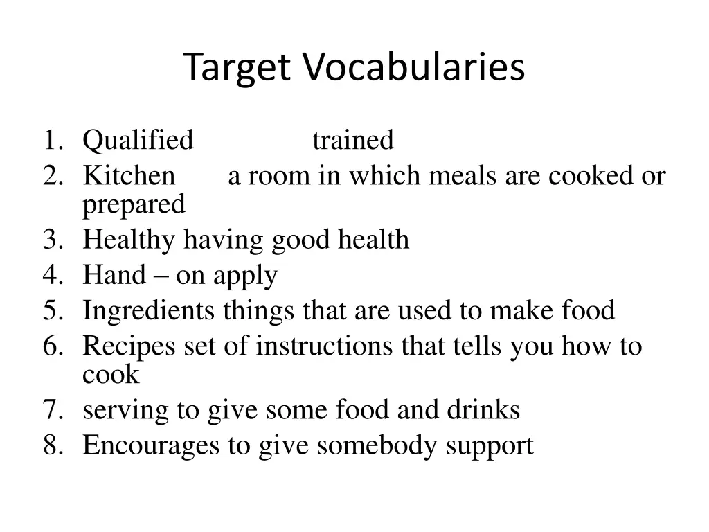 target vocabularies