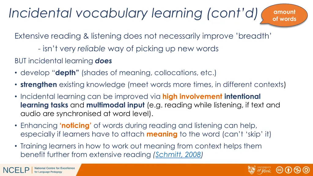 incidental vocabulary learning cont d