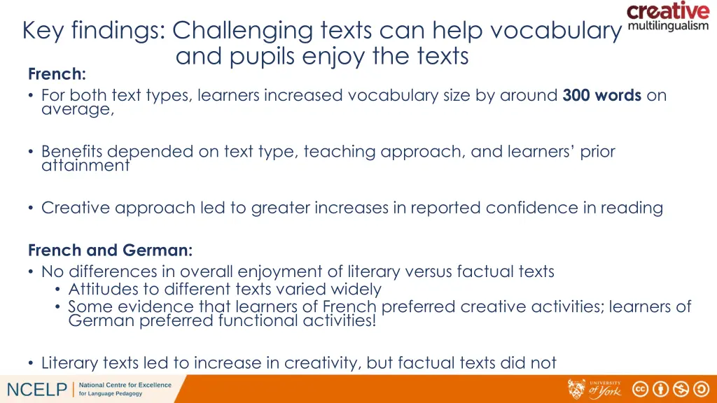 key findings challenging texts can help