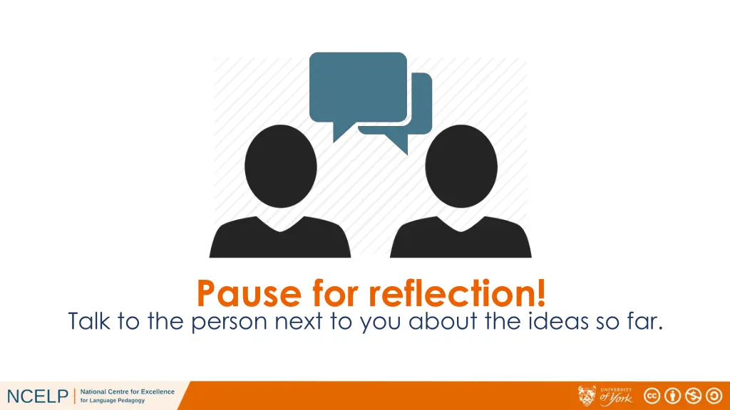 pause for reflection talk to the person next