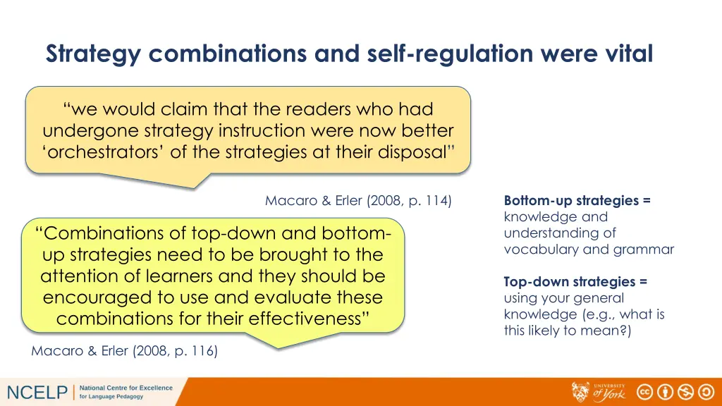 strategy combinations and self regulation were