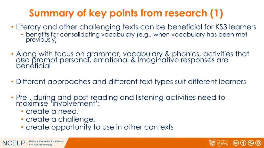 summary of key points from research 1 literary