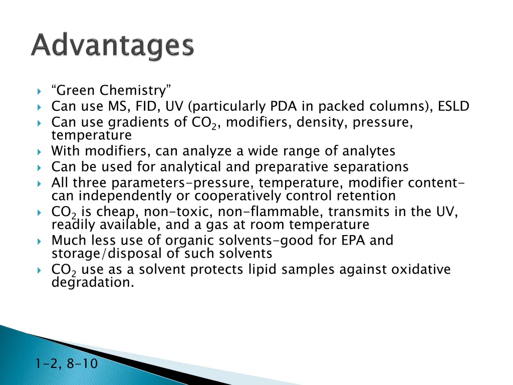 green chemistry can use ms fid uv particularly