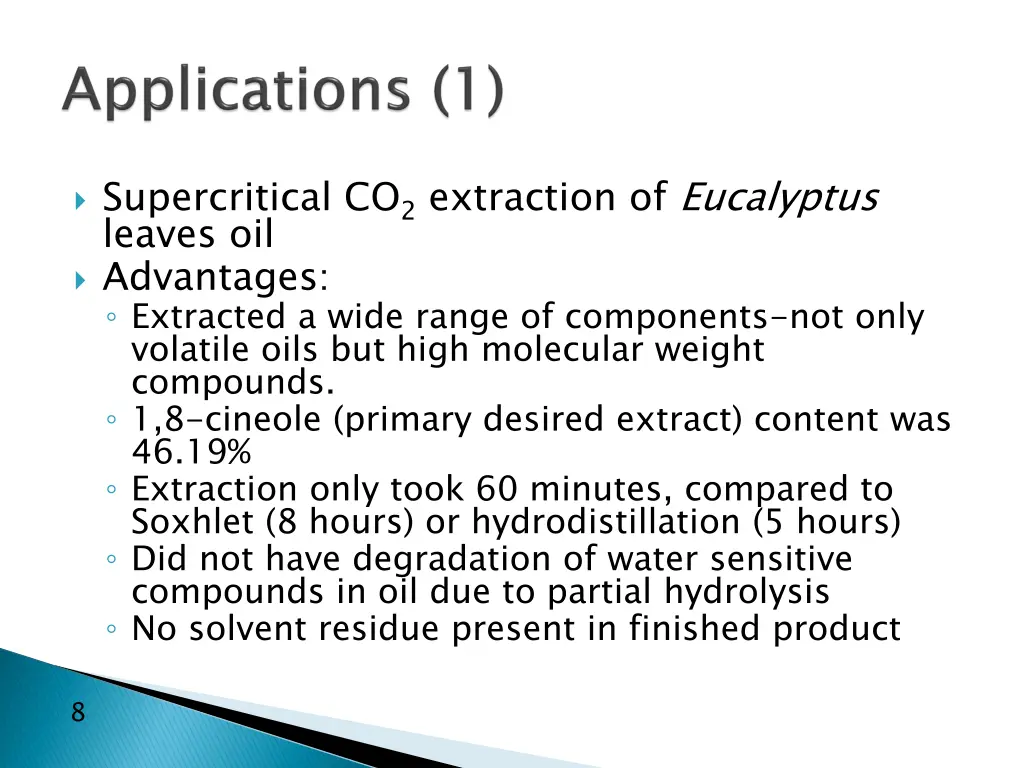 supercritical co 2 extraction of eucalyptus