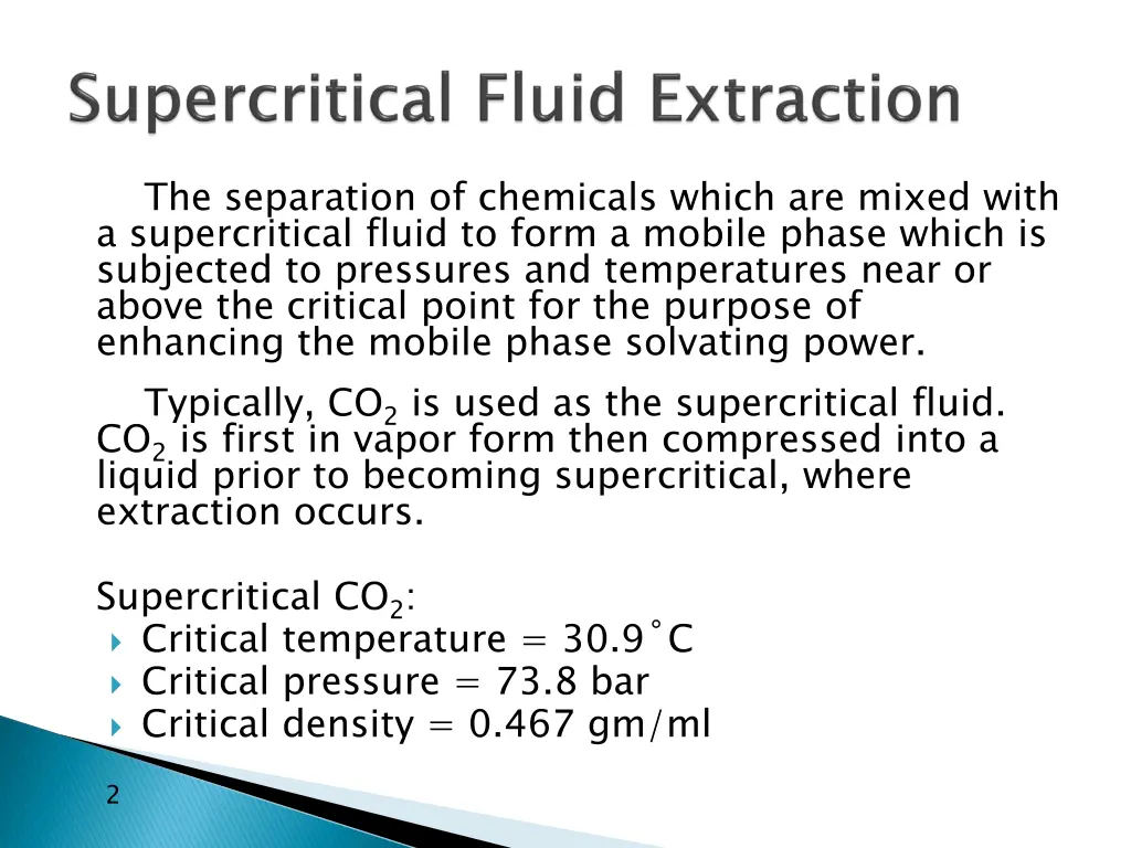 the separation of chemicals which are mixed with