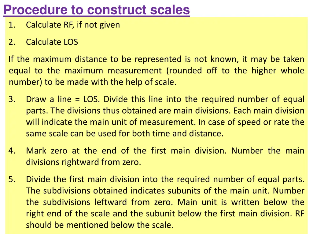 procedure to construct scales 1 calculate