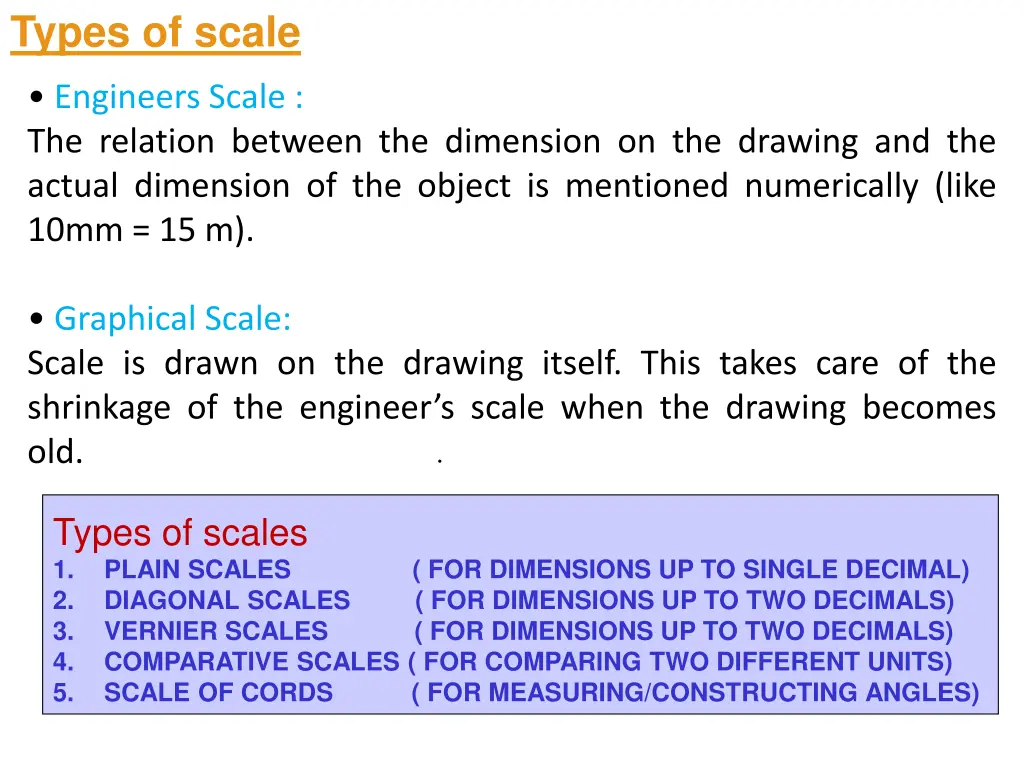 types of scale