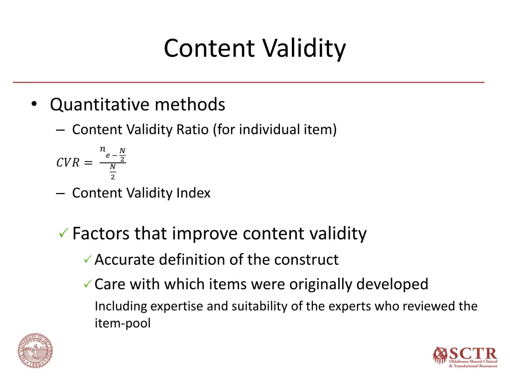 content validity 1