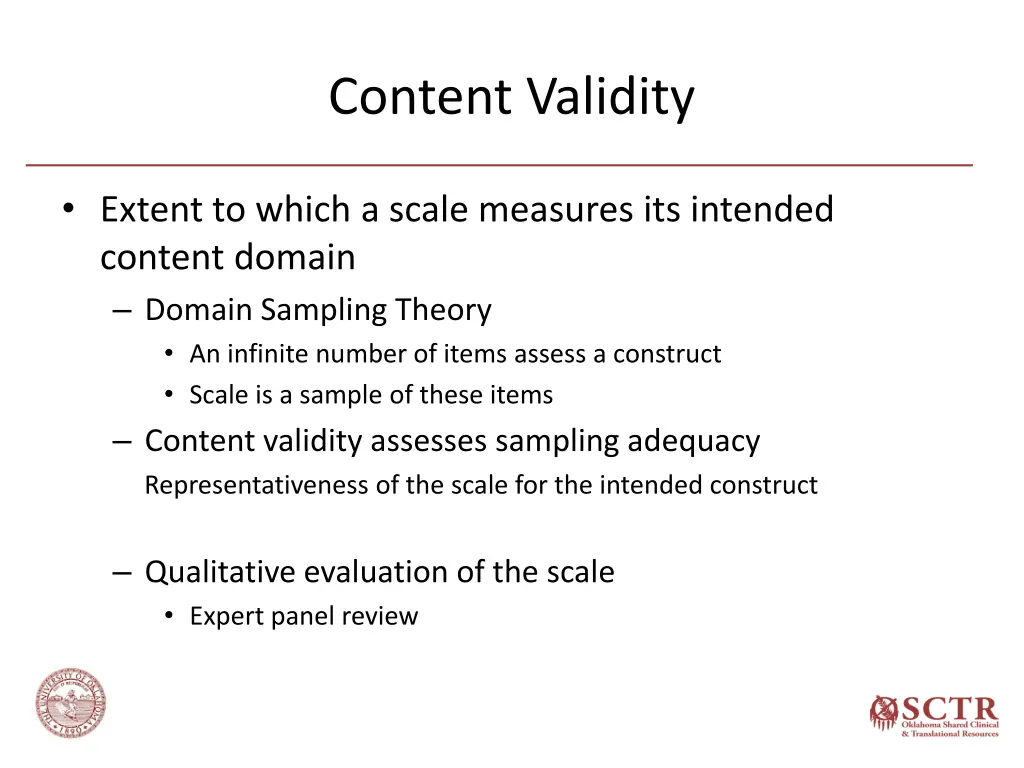 content validity