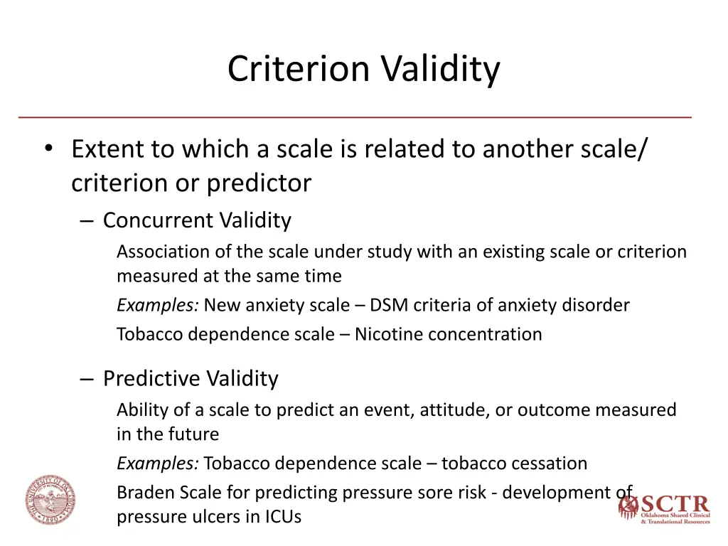 criterion validity