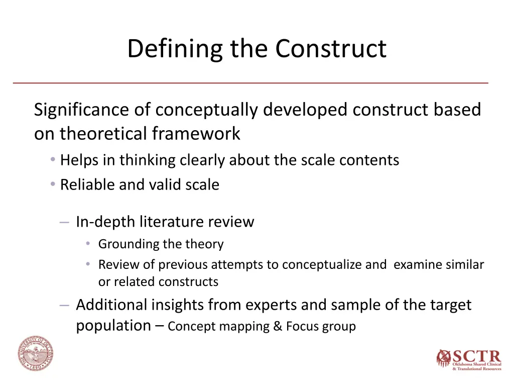 defining the construct 1