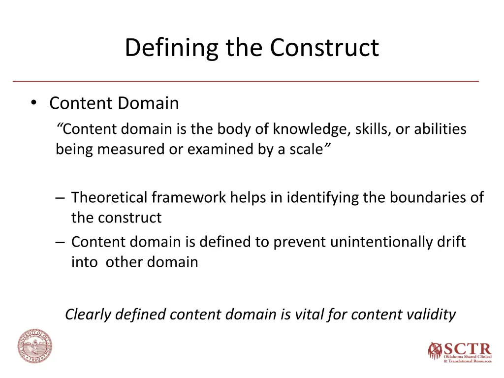 defining the construct 7