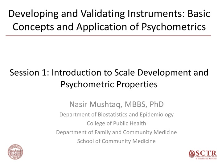 developing and validating instruments basic