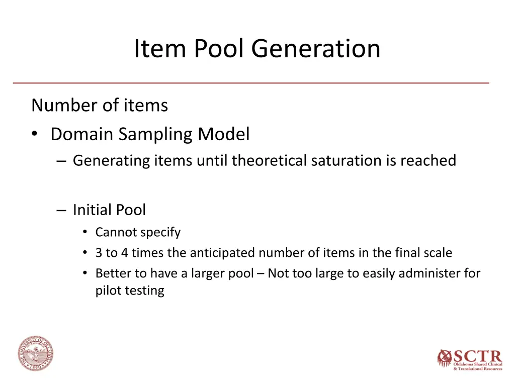 item pool generation 2