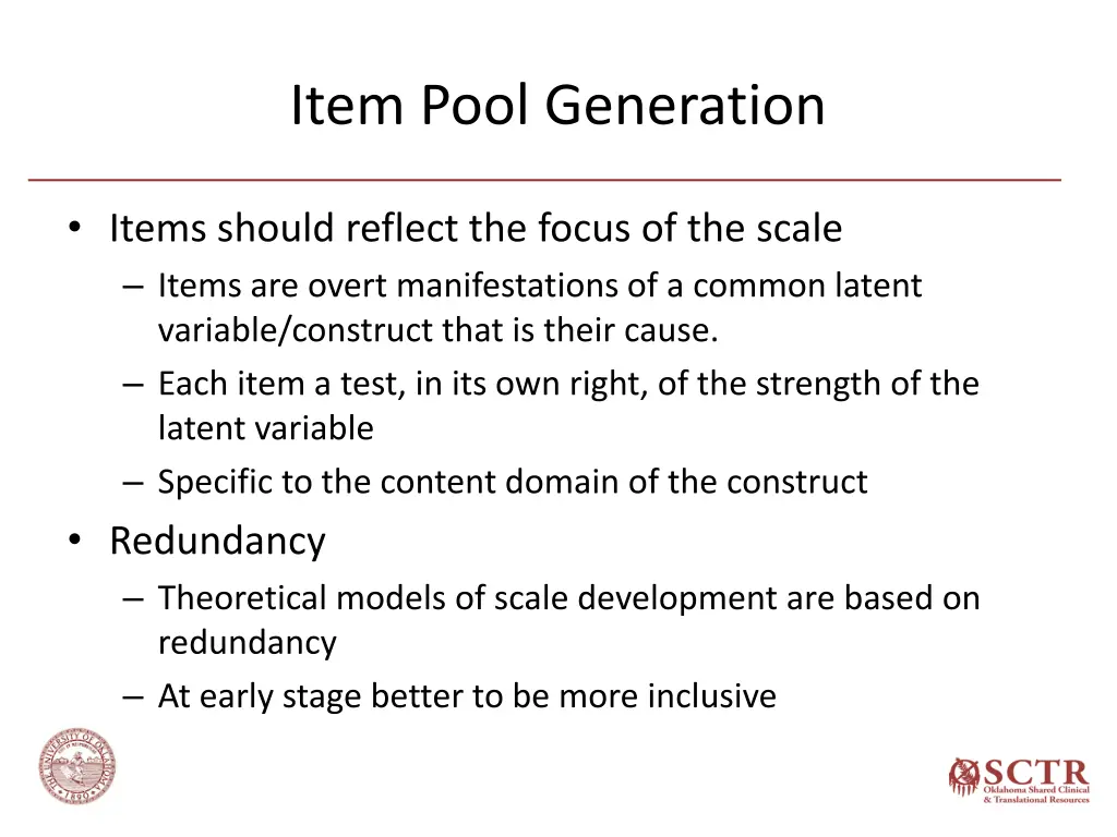 item pool generation