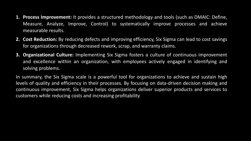 1 process improvement it provides a structured