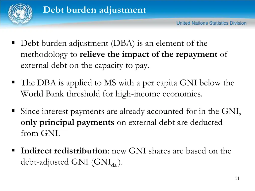 debt burden adjustment