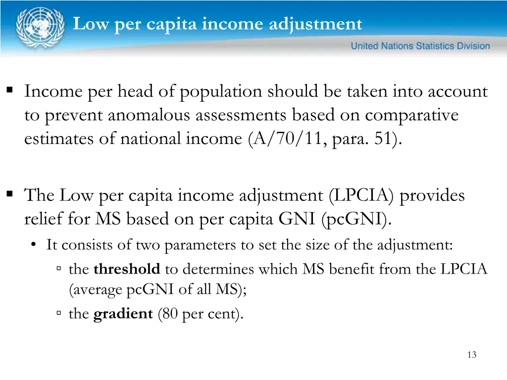 low per capita income adjustment