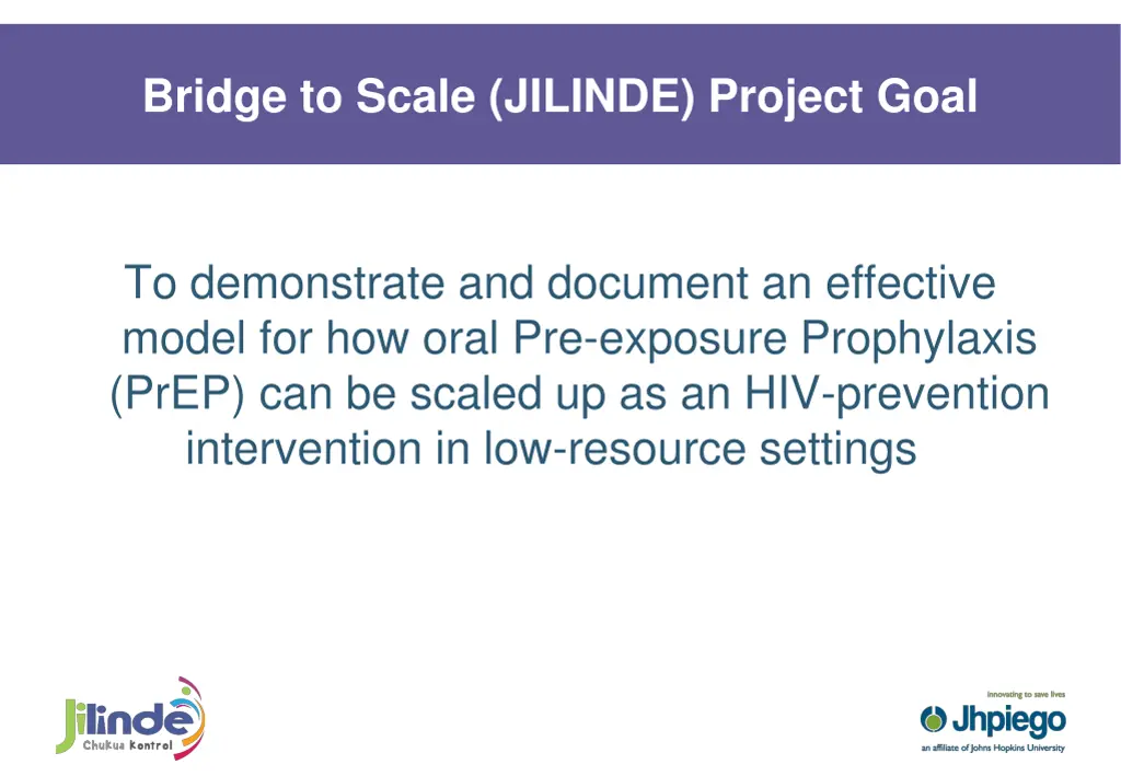 bridge to scale jilinde project goal