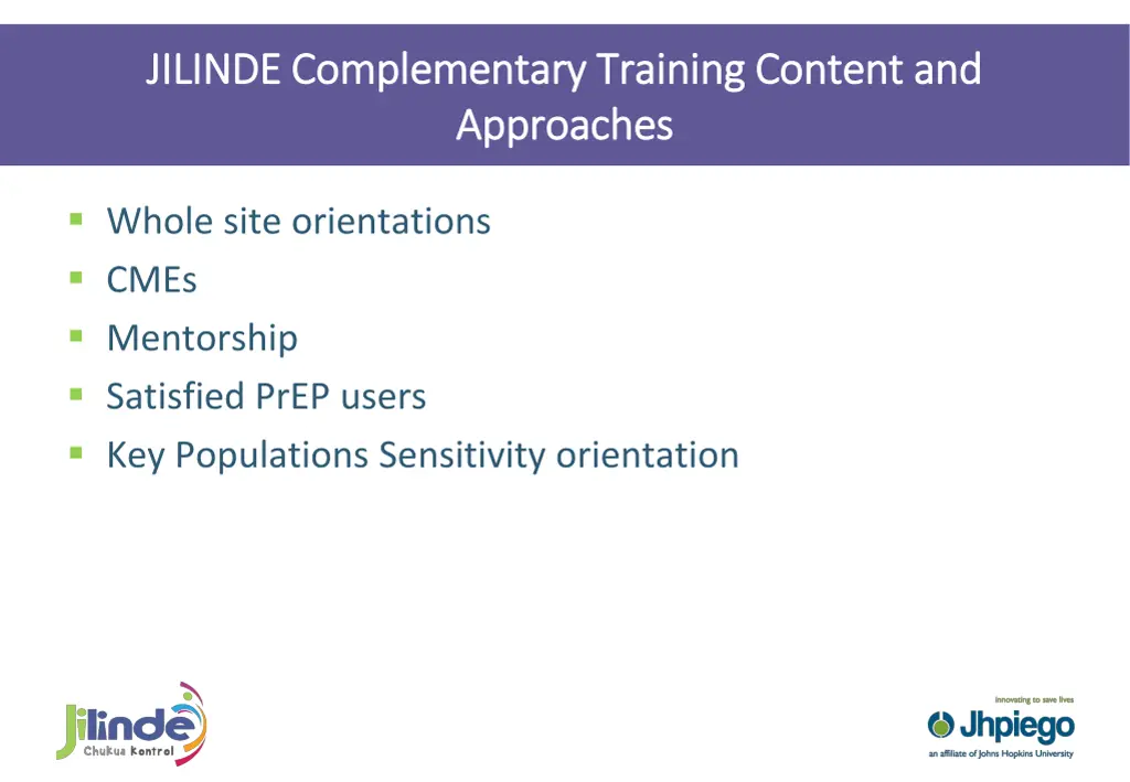 jilinde complementary training content