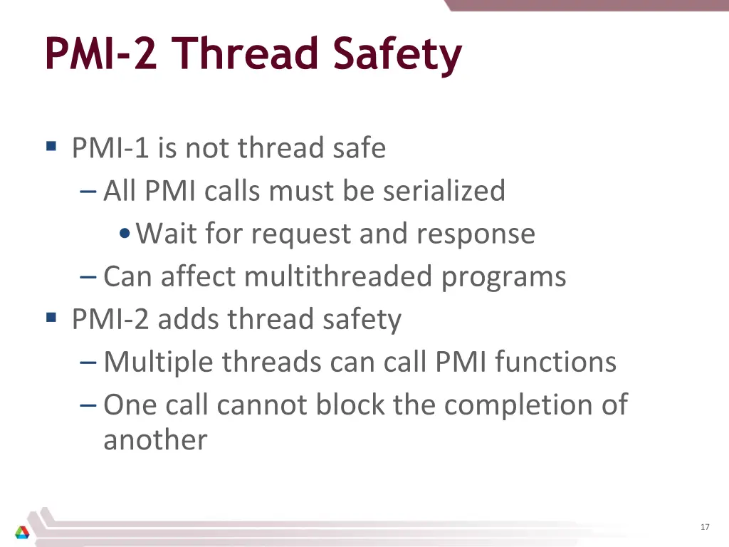 pmi 2 thread safety