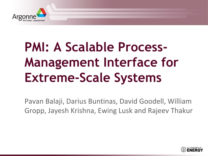 pmi a scalable process management interface