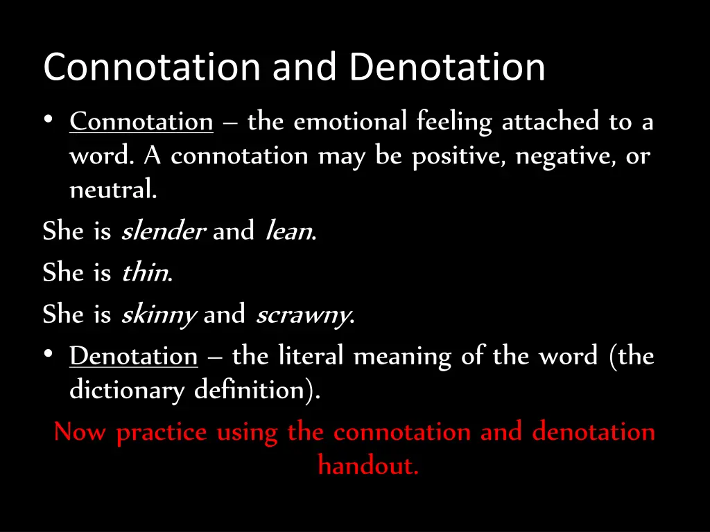 connotation and denotation connotation