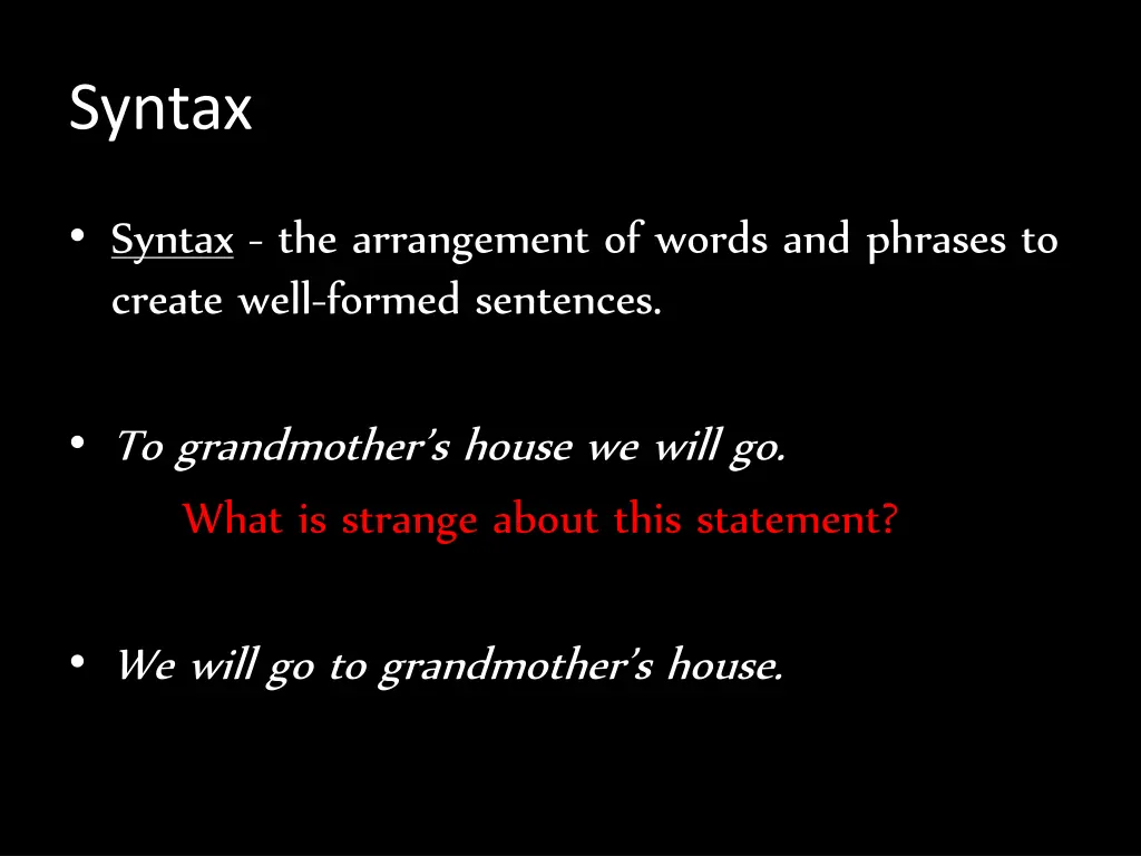 syntax