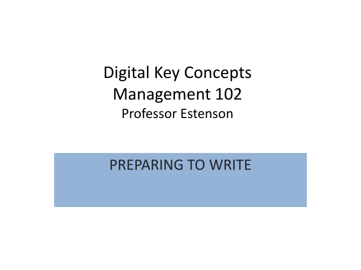 digital key concepts management 102 professor