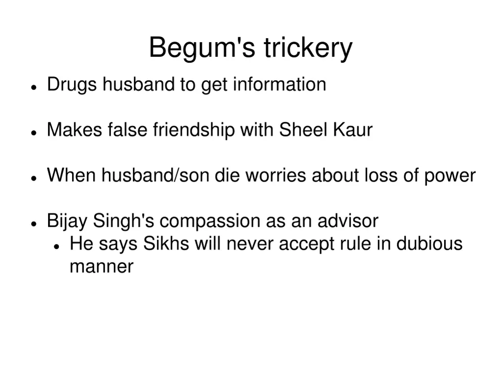 begum s trickery