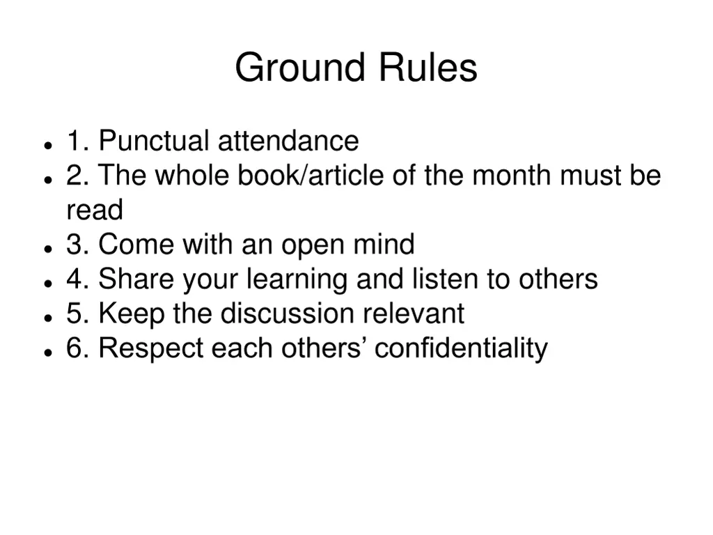 ground rules