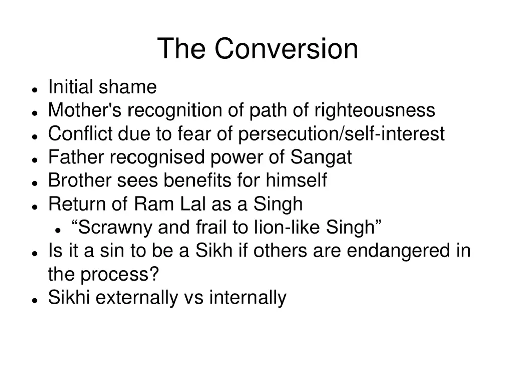 the conversion