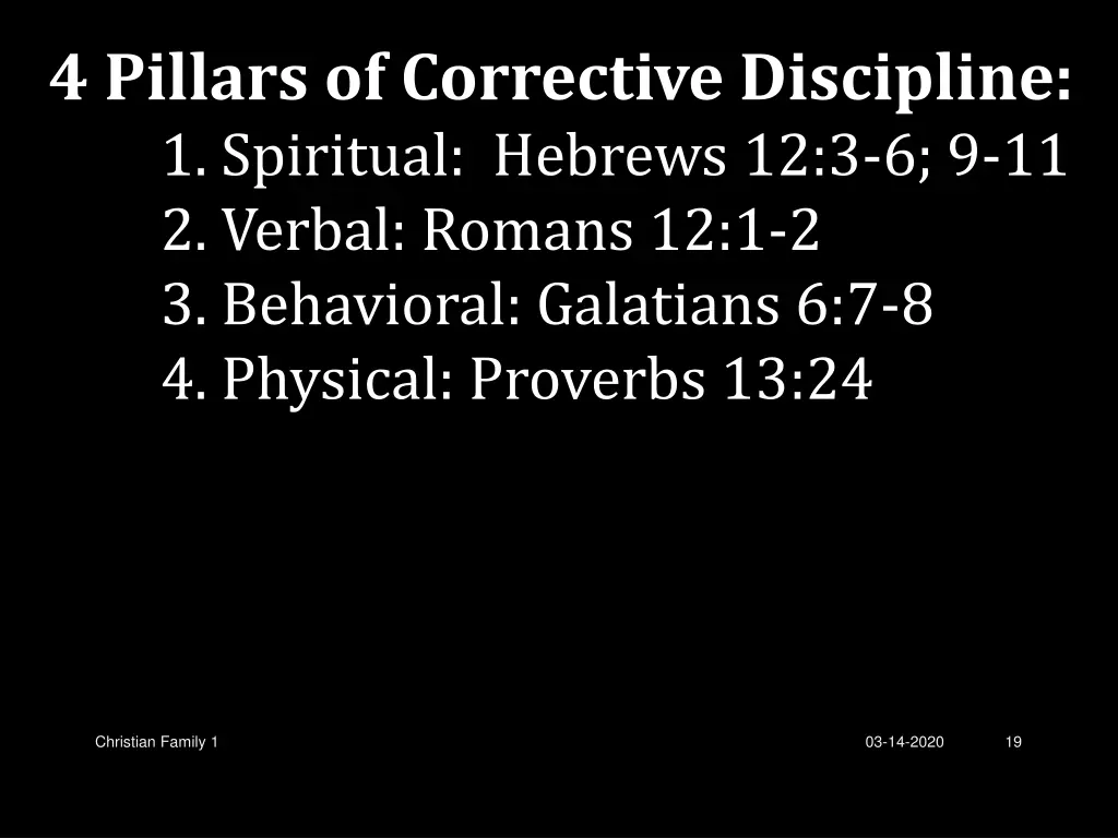 4 pillars of corrective discipline 1 spiritual