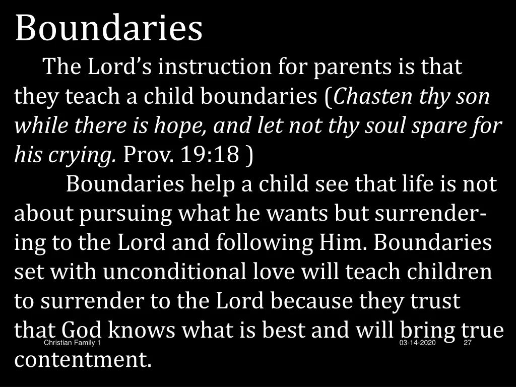 boundaries the lord s instruction for parents