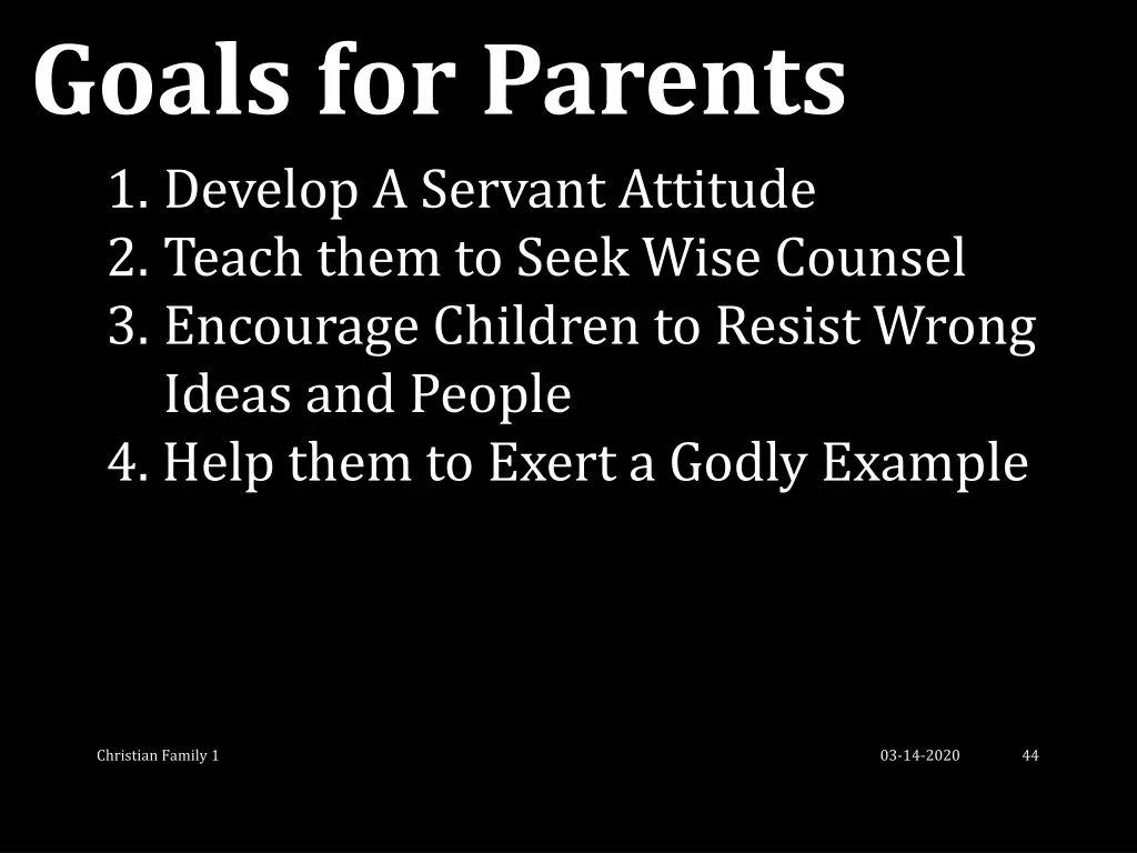 goals for parents