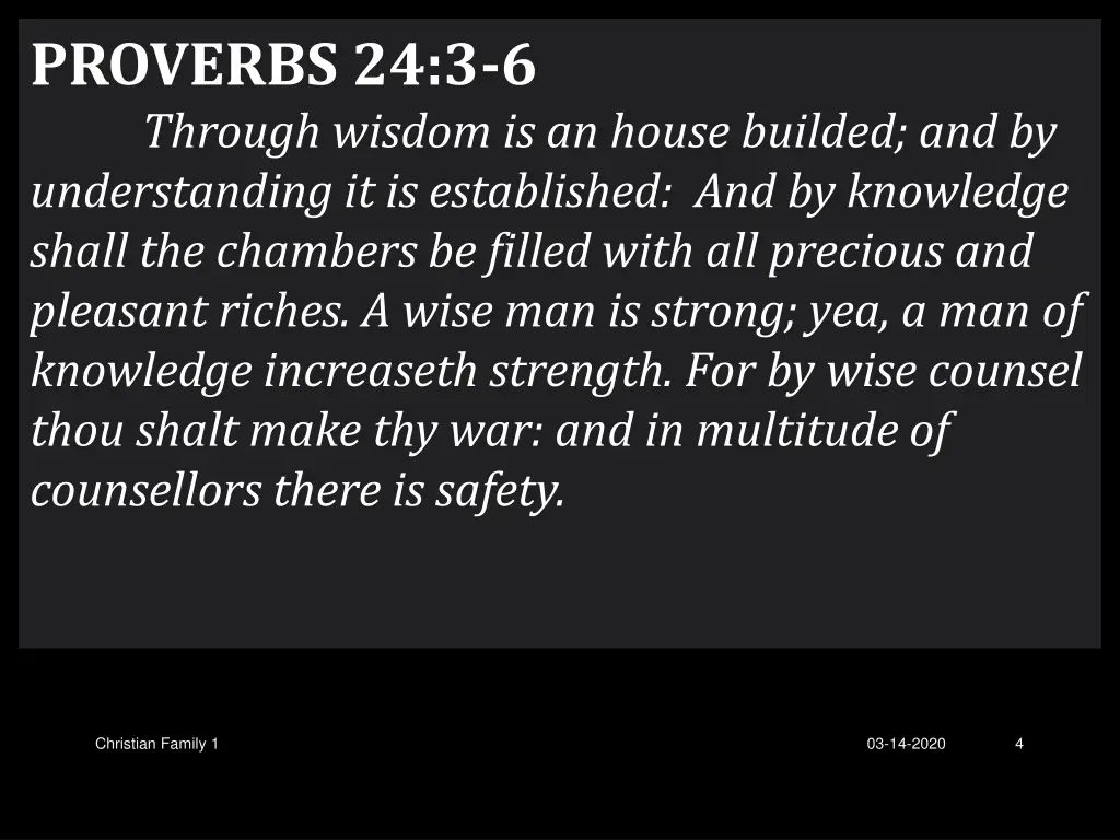 proverbs 24 3 6 through wisdom is an house