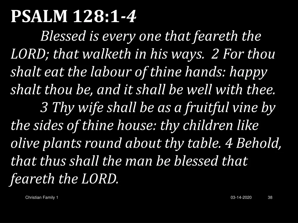 psalm 128 1 4 blessed is every one that feareth