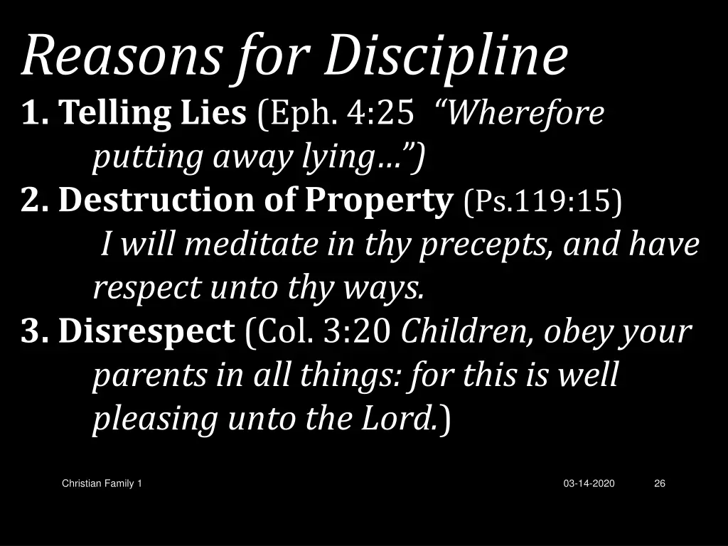 reasons for discipline 1 telling lies