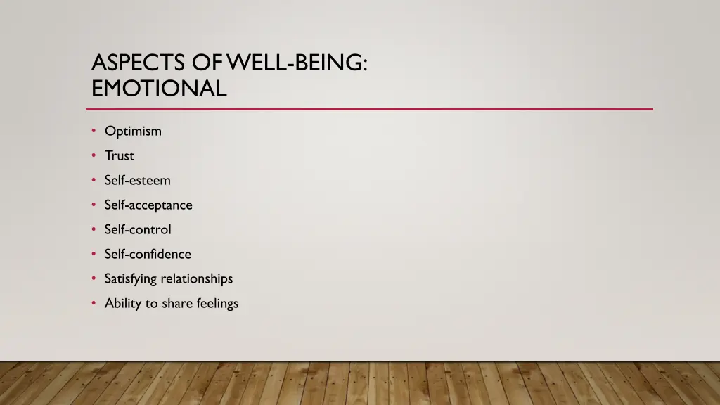 aspects of well being emotional