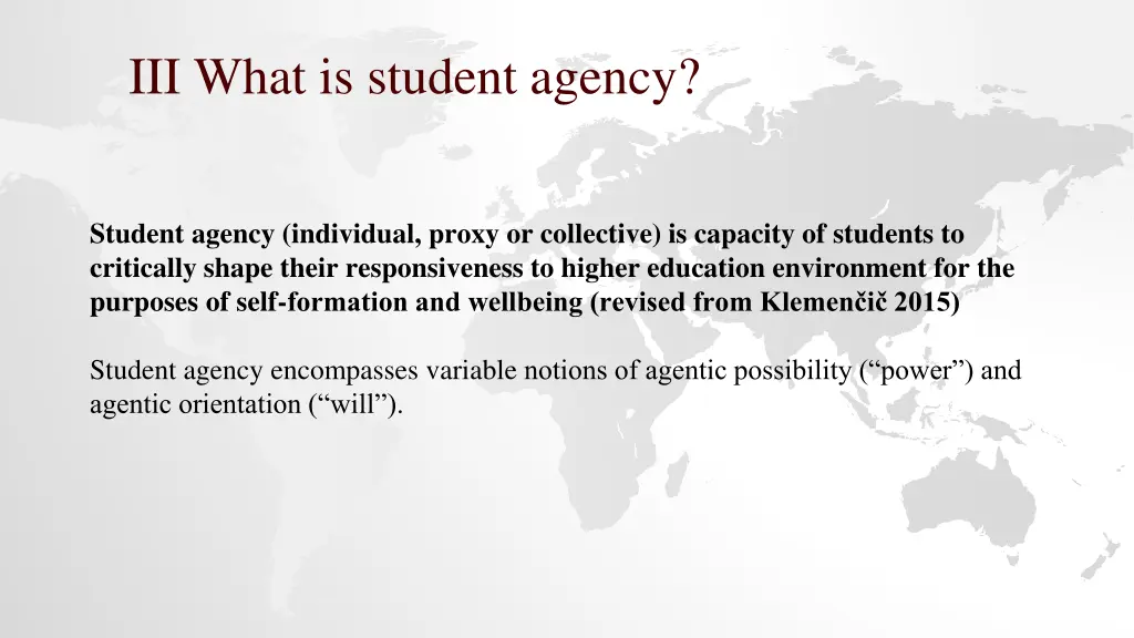 iii what is student agency