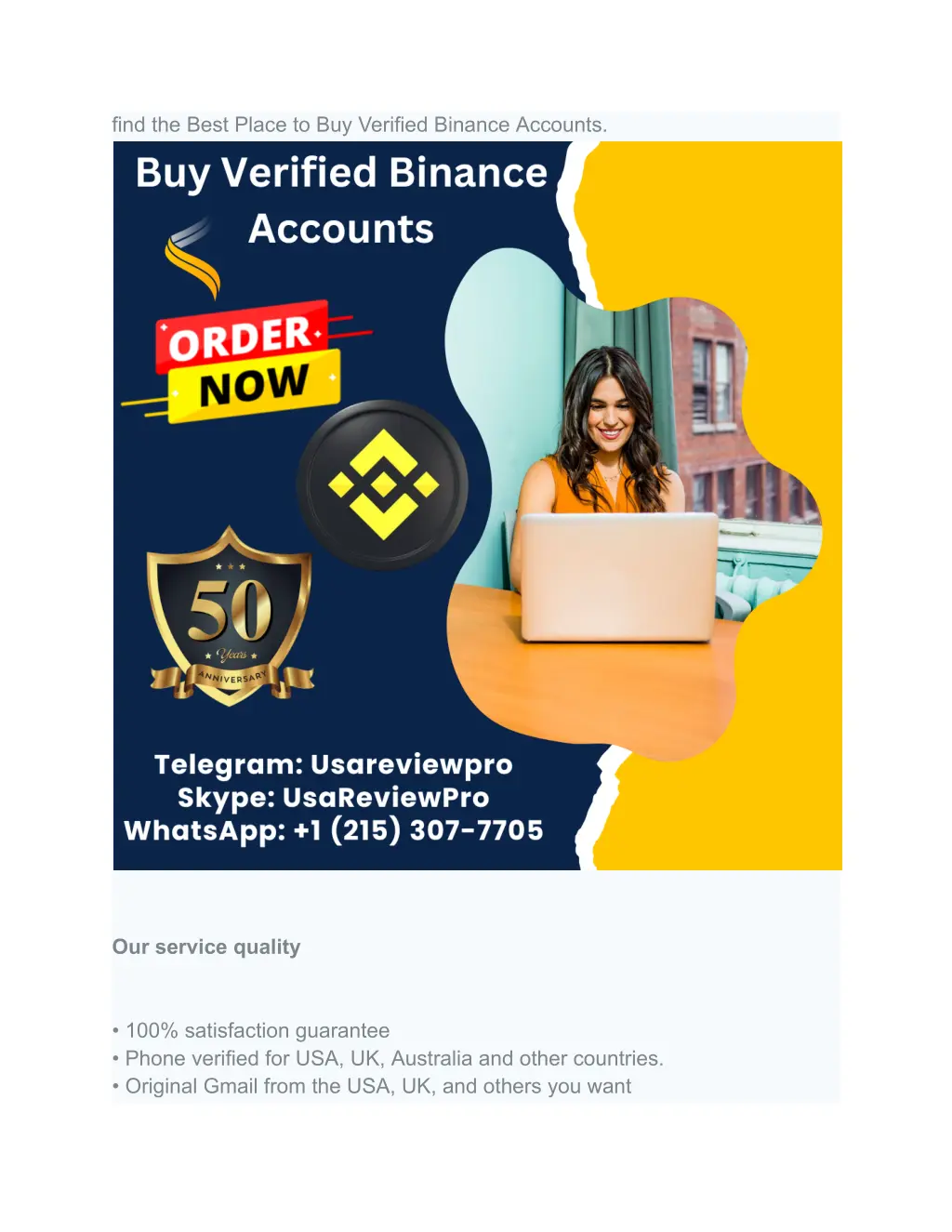 find the best place to buy verified binance