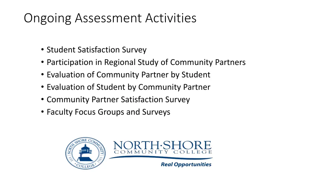 ongoing assessment activities