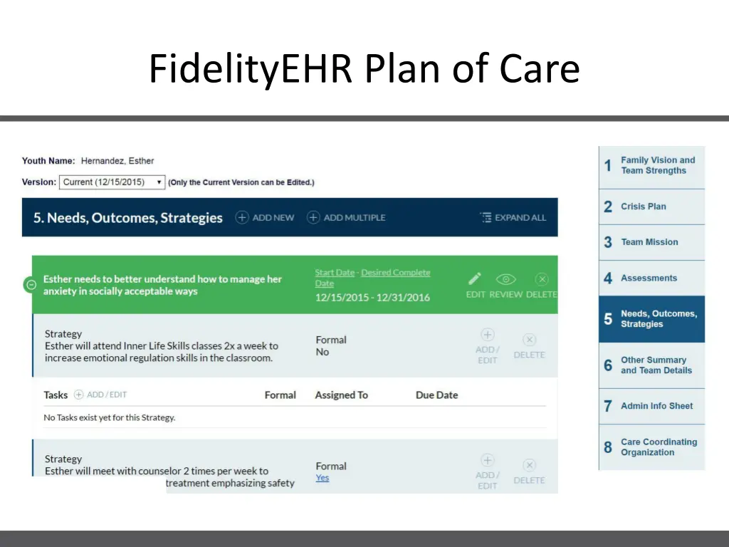 fidelityehr plan of care